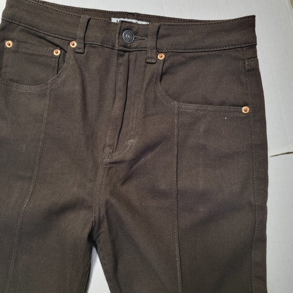 Motel Denim Seam Bootleg Split Jeans Bitter Chocolate Brown - Picture 5 of 11